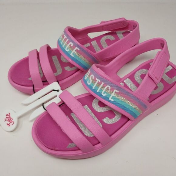Justice SANDAL. Girls size 4. NWT. BEAUTIFUL PINK. - Picture 1 of 11
